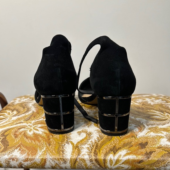 Steve Madden Black Suede Block Heels - Picture 3 of 5
